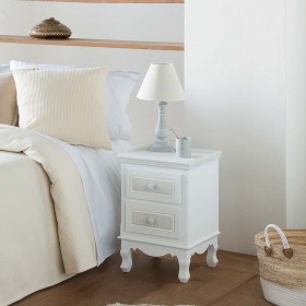 Comodino Alexandra House Living Bianco 33 x 53 x 37 cm