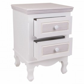 Comodino Alexandra House Living Bianco 33 x 53 x 37 cm