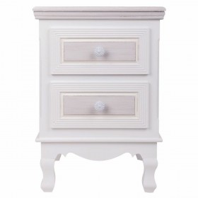 Comodino Alexandra House Living Bianco 33 x 53 x 37 cm
