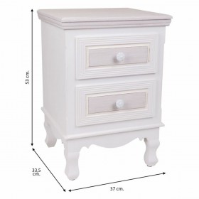 Comodino Alexandra House Living Bianco 33 x 53 x 37 cm