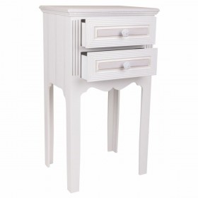 Comodino Alexandra House Living Bianco 28 x 69 x 38 cm