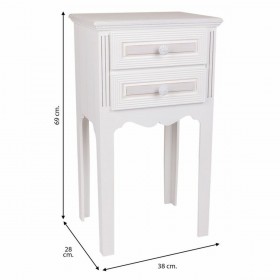 Comodino Alexandra House Living Bianco 28 x 69 x 38 cm