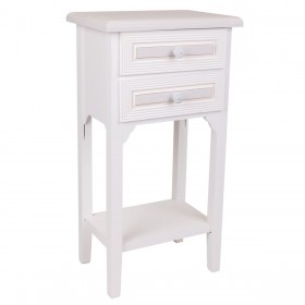 Comodino Alexandra House Living Bianco 26 x 69 x 37 cm