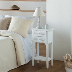 Comodino Alexandra House Living Bianco 26 x 69 x 37 cm