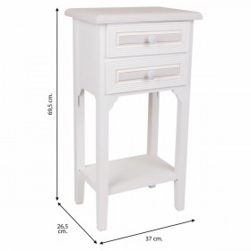 Comodino Alexandra House Living Bianco 26 x 69 x 37 cm