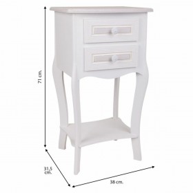 Comodino Alexandra House Living Bianco 31 x 71 x 38 cm
