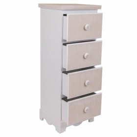 Cassettiera Alexandra House Living Bianco Legno MDF 26 x 80 x 31 cm