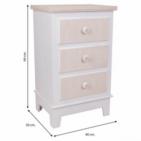 Comodino Alexandra House Living Bianco 30 x 64 x 40 cm