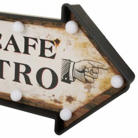 Placca da Parete Alexandra House Living Le Cafe Bistro Bianco Ferro 27 x 5 x 65 cm Illuminazione