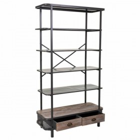 Scaffale Alexandra House Living Grigio Ferro Legno di abete 40 x 181 x 100 cm