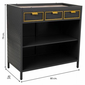 Credenza Alexandra House Living Grigio Ferro Legno di abete 40 x 79 x 80 cm