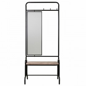 Ingresso Alexandra House Living Nero Ferro Legno di abete 45 x 181 x 77 cm