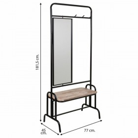 Ingresso Alexandra House Living Nero Ferro Legno di abete 45 x 181 x 77 cm