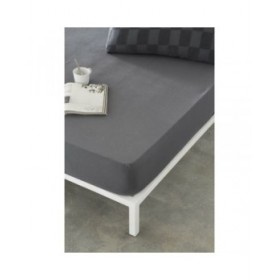Lenzuolo con angoli aderenti Naturals ELBA Grigio scuro 135 x 200 (Ala francese)