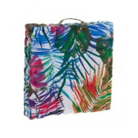 Cuscino DKD Home Decor 8424001666423 Oceano Poliestere Alluminio Multicolore Tropicale Foglia della pianta (43 x 43 x 7 cm)