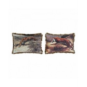 Cuscino DKD Home Decor 8424001718016 Animale Poliestere Alluminio Coloniale (2 Unità)