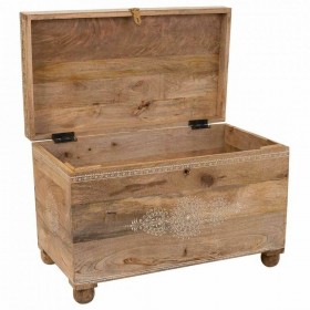 Panca Alexandra House Living Bianco Naturale Legno di mango Legno MDF 40 x 47 x 72 cm