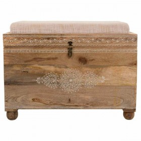 Panca Alexandra House Living Bianco Naturale Legno di mango Legno MDF 40 x 47 x 72 cm