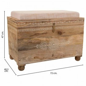 Panca Alexandra House Living Bianco Naturale Legno di mango Legno MDF 40 x 47 x 72 cm
