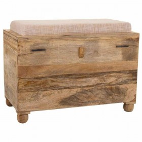 Panca Alexandra House Living Bianco Naturale Legno di mango Legno MDF 40 x 47 x 72 cm