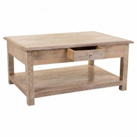 Tavolino da Caffè Alexandra House Living Bianco Naturale Legno di mango Legno MDF 60 x 40 x 86 cm