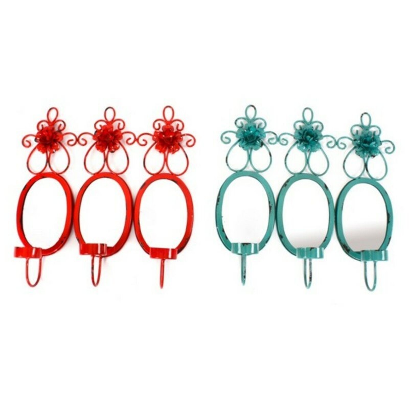 Specchio da parete DKD Home Decor 37 x 38 x 8,5 cm (3 Pezzi) (2 Unità)