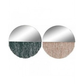 Specchio da parete DKD Home Decor Verde Dorato Frange 50 x 0,5 x 50 cm (2 Unità)