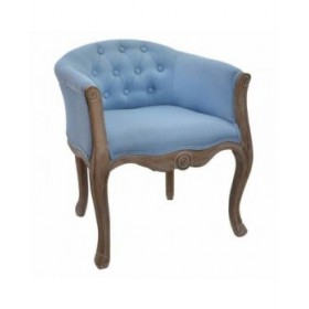 Panca DKD Home Decor Azzurro Poliestere Legno Legno d'albero della gomma 58 x 56 x 69 cm
