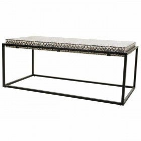 Tavolino da Caffè Alexandra House Living Grigio Metallo Legno MDF 60 x 49 x 124 cm