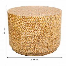Tavolino da Caffè Alexandra House Living Giallo Madreperla Legno MDF 65 x 46 x 65 cm