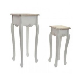 Tavolo aggiuntivo DKD Home Decor Versalles Abete Legno Bianco 35 x 35 x 80 cm