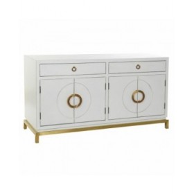 Credenza DKD Home Decor Kamakura Bianco Dorato Metallo Pioppo 150 x 50 x 80 cm (150 x 50 x 80 cm)