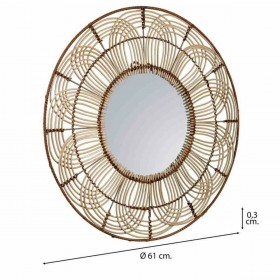 Specchio da parete Alexandra House Living Marrone 3 x 61 x 61 cm