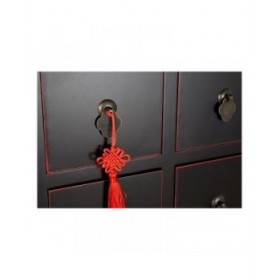 Cassettiera DKD Home Decor Nero Rosso Multicolore Abete Legno MDF Orientale 63 x 27 x 101 cm