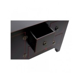 Mobile TV DKD Home Decor Nero Multicolore Legno Abete Legno MDF 130 x 24 x 51 cm
