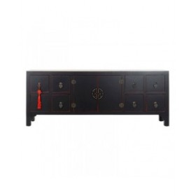 Mobile TV DKD Home Decor Nero Multicolore Legno Abete Legno MDF 130 x 24 x 51 cm