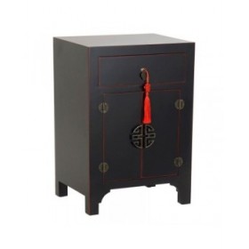 Comodino DKD Home Decor Abete Rosso Nero Legno MDF 45 x 34 x 66 cm