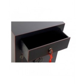 Comodino DKD Home Decor Abete Rosso Nero Legno MDF 45 x 34 x 66 cm
