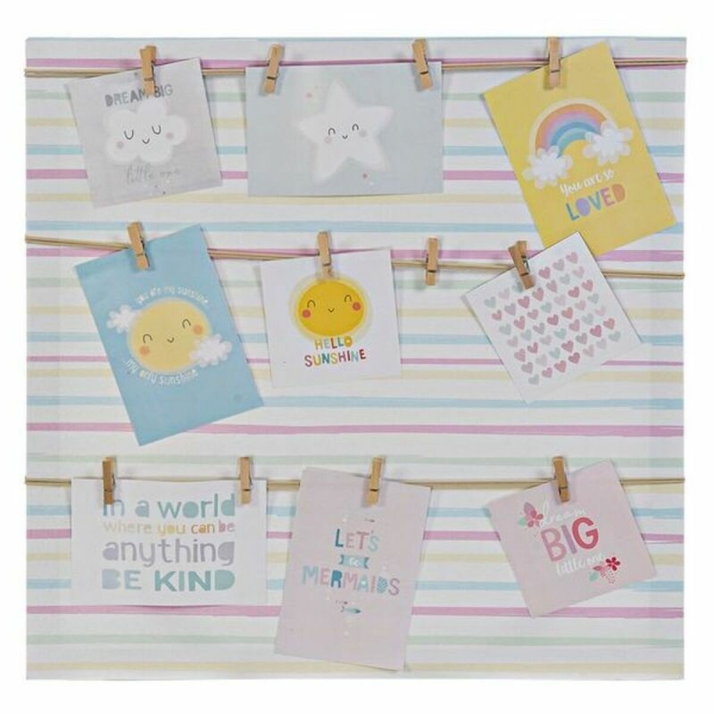 Portafoto DKD Home Decor Sunshine Multicolore Tela Neonato 50 x 2 x 50 cm