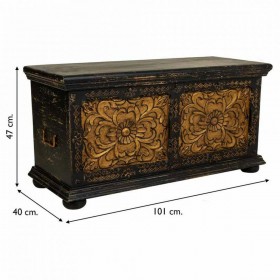 Baule Alexandra House Living Nero Ferro Legno di mango 40 x 47 x 101 cm