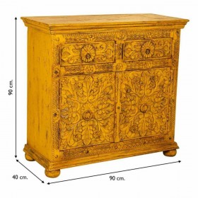 Credenza Alexandra House Living Giallo Ferro Legno di mango 40 x 90 x 90 cm