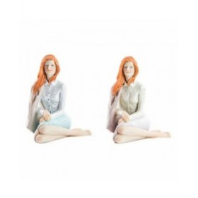 Statua Decorativa DKD Home Decor 15 x 18 x 19,5 cm Donna Resina Romantico (2 pcs)