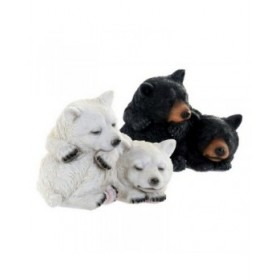 Scultura DKD Home Decor Orso Resina (2 pcs) (2 pcs) (14 x 14 x 11 cm)