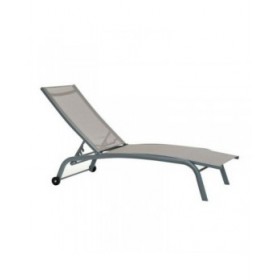 Lettino DKD Home Decor Con ruote Grigio PVC Alluminio (187,5 x 64 x 97 cm)