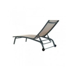 Lettino DKD Home Decor Con ruote Grigio PVC Alluminio (187,5 x 64 x 97 cm)