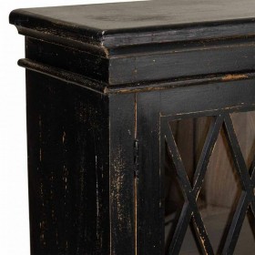 Credenza Alexandra House Living Nero Vetro Legno di mango 40 x 100 x 170 cm