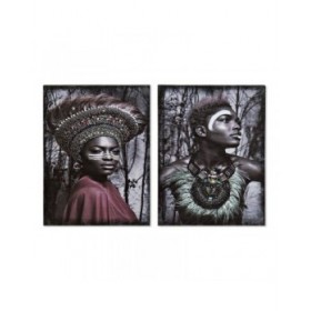 Quadro DKD Home Decor Africana Coloniale (30 x 1,8 x 40 cm) (2 Unità) 30 x 1.8 x 40 cm (2 pcs)