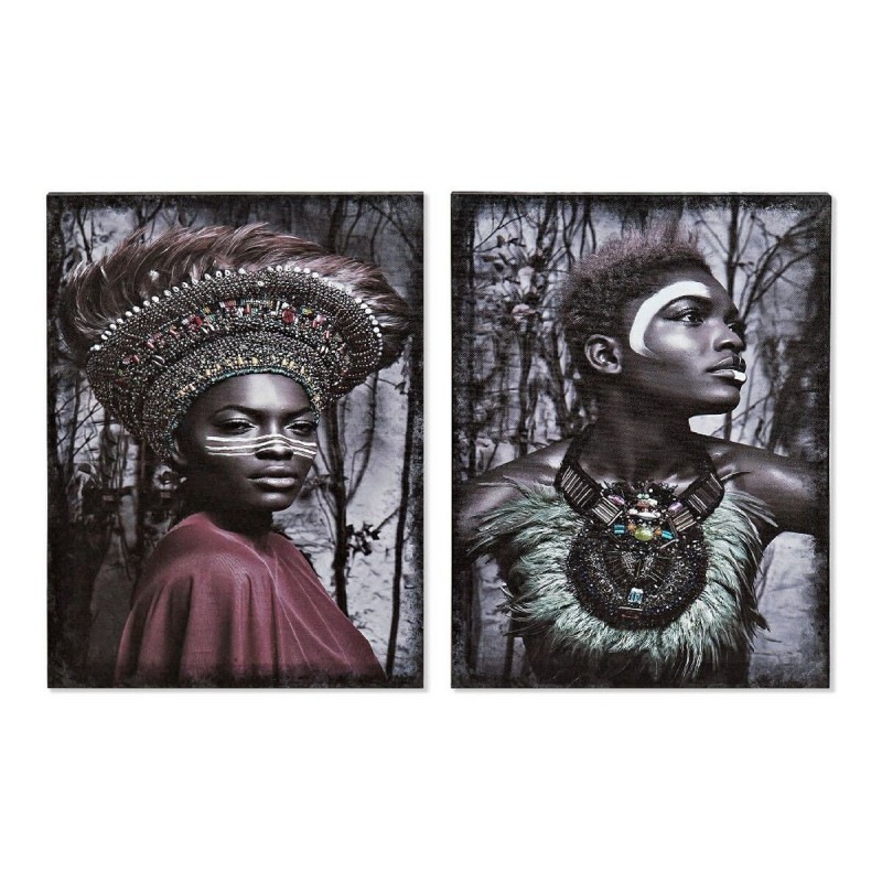 Quadro DKD Home Decor Africana Coloniale (30 x 1,8 x 40 cm) (2 Unità) 30 x 1.8 x 40 cm (2 pcs)