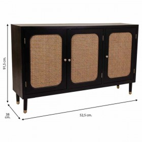Credenza Alexandra House Living Nero Legno di pino Legno MDF 38 x 91 x 152 cm