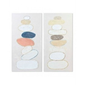 Quadro DKD Home Decor Stones 60 x 3,8 x 120 cm Scandinavo (2 Unità)